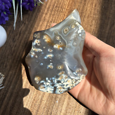 1PC Orca Agate Flame Torch Crystal Healing Reiki Stone Mineral Display 520g picture
