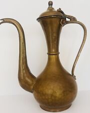 Antique Vtg Copper Russian Hand Hammered Coffee Tea Pot Pitcher Marked Bottom 9” picture