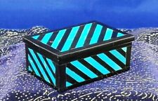 Black Marble Jewelry Box Unique Pattern Inlay Work Anklete Box with Elegant Look picture