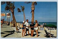 Myrtle Beach South Carolina Postcard Scene Along Boardwalk North c1960 Vintage picture