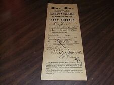 AUGUST 1884 DL&W DELAWARE LACKAWANNA AND WESTERN EAST EAST BUFFALO, NY WAY BILL picture