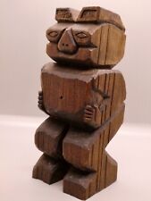 1971 Vintage 6” Hand-carved wood Stylized Bear (“Chet-Woot”) by Rodney A. Pullar picture