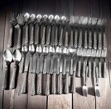 Vintage Gorham A G Anchor 44 Pieces Of Pewter Flatware Swirl Handle Forks Spoons picture