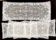 5 Vintage Antique Handmade Princess Lace Placemats & Runner - YY833 picture