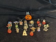 Russ Lapel Pin And Miniature Enamled Ceramic Halloween Ornament Lot Collectible picture