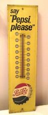 Vintage metal Pepsi Sign/Thermometer, works, 27