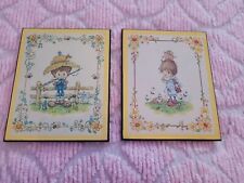 Vintage 70's  Kitsch Girl Boy Picture Old Pictures Wall Hanging Donald Art Co picture