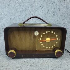 Zenith Tube Radio 5D811 Brown Bakelite AM Portable Vintage 1950s MCM Works picture