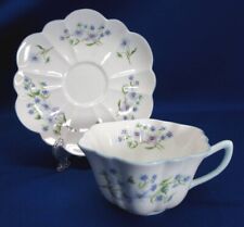 SHELLEY PORCELAIN BLUE ROCK FLOWERS CUP AND SAUCER SET picture