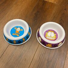 Vintage Garfield Pet Food Dish (lot Of 2)  By PAWS picture
