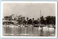 St. Petersburg Florida FL Postcard RPPC Photo View Of Yacht Basin 1968 Vintage picture