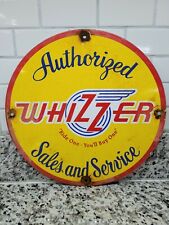 VINTAGE WHIZZER PORCELAIN SIGN MOTORIZED BICYCLE ENGINE AUTHORIZED SALES SERVICE picture