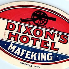 RARE c1920s-30s Mafeking, South Africa Luggage Label Dixon's Hotel Cannon C42 picture