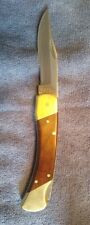 Vintage Schrade LB7 Lockback Folding Hunter Knife USA in Buck Leather Holder picture
