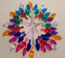 54 Medium Twist Lights w Clear Star Topper for Ceramic Christmas Tree Bulbs NEW picture