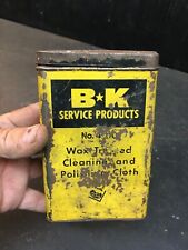 Vintage B K Service Products Tin w/ Wax Treated Polishing Cloth Auto & Furniture picture