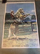 ROY ROGERS & TRIGGER ORIGINAL color portrait Pull Out SUNDAY NEWS 8/24/47 Cowboy picture