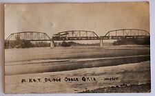 RPPC Osage OK Oklahoma Steam Engine Train Railroad MK&T Bridge 1912 Postcard A1 picture