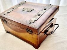 Vintage Pilliod Art Box Wooden Jewelry Trinket Box with Brass 10 3/8 x 6 3/4