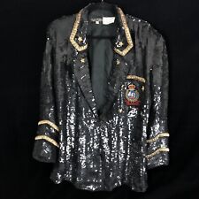 1980s Creative Creations Woman’s Gold Bullion USN Navy Ball Gown Sequin Blazer  picture