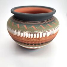 Native American Navajo Vase Pot by C. Buralli Terra Cotta Multi-Color 1996 DH606 picture