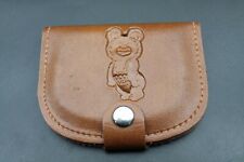 Rare Vintage Brown Wallet Leather Olympic Bear  picture
