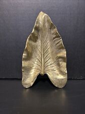 ART NOUVEAU Vintage Virginia Metalcrafters Solid Brass Calla Lily Leaf Dish MCM picture