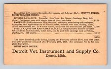 Detroit MI-Michigan, Vet Instrument And Supply Company, Vintage c1926 Postcard picture