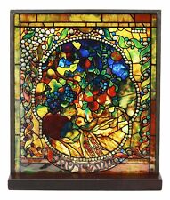 Ebros Louis Comfort Tiffany Four Seasons Autumn Fall Stained Glass Art With Base picture