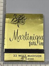 Rare Giant Matchbook Cover  Martinique Furs, Inc  gmg  Unstruck picture