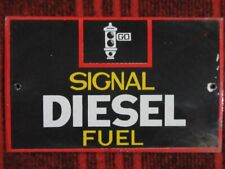 VINTAGE SIGNAL DIESEL FUEL PUMP PORCELAIN ENAMEL METAL GAS AND OIL SIGN  8