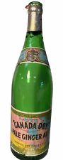 1940's Canada Dry Pale Ginger Ale Paper Label Green Bottles New York 13oz picture