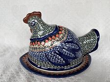 Polish Pottery-UNIKAT-Chicken Platter- Great Detail - Hand painted-Reduced Price picture