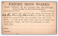 c1880's Empire Iron Works Construction Factory Office NY City NY Postal Card picture