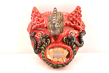 Vintage Mexican Folk Art Pottery Mask Diablo Devil Figure Ocumicho Sculpture- picture