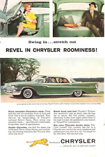 1959 Print Ad Chrysler Windsor 4-Door Hardtop in Lustre-Bond Highland Green picture