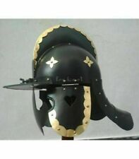 Black Antique Hussar Armor Helmet Medieval Steel & Brass Replica Helmet picture