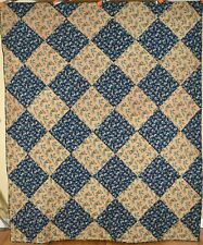 VERY EARLY 1830's Checkerboard / One Patch Antique Quilt ~BRILLIANT BLUES picture