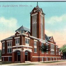 c1910s Waterloo, IA Walnut St. Baptist Church Chapel Litho Photo Postcard A61 picture