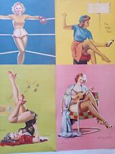 Lot of Four Elvgren Lithograph Pin-up Prints picture