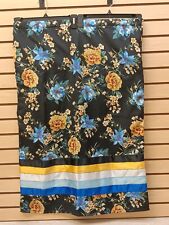 2XL HOMEMADE BLACK FLOWER DES. COTTON NATIVE AMERICAN INDIAN RIBBON DANCE SKIRT picture