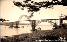Vintage RPPC Postcard View of the Newport Bridge Newport Oregon OR          Z139 picture
