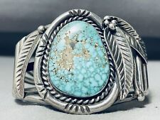 ONE OF THE BEST EARLY BIRDS EYE KINGMAN TURQUOISE STERLING SILVER BRACELET picture