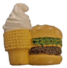 Burger And Vanilla Soft Serve Ice Cream Vintage Refrigerator Magnet picture