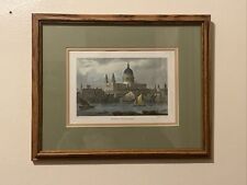 ST.Paul’s Cathedral, bankside view, London 1886 Vintage antique 16”x10.5” frame picture