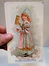 1890's Hires Root Beer Advertisement Girl In Blue Dress MRTR 10 picture