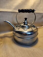 The SIMPLEX Patent Whistling Tea Kettle Solid Copper Chrome 786743 England *READ picture