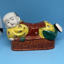 Vintage Hong Horizons Chinese Porcelain Chinoiserie Box Trinket Box Pillow Boy picture