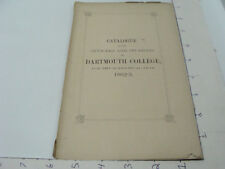 ORIGINAL - DARTMOUTH COLLEGE --1862-63 CATALOG of OFFICERS & STUDENTS 40pgs  picture