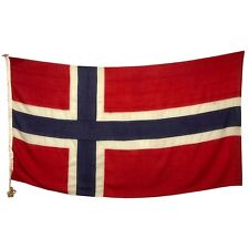 XL Vintage Wool Norway Flag Norwegian Nautical Scandinavia Old Sewn Textile Art picture